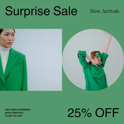 preview of a template: Green and Black Clean Digitalism Fashion Apparel Instagram Post